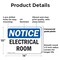 Signmission Electrical Room, 14 in W x Rectangle, Plastic OS-2PACK-NS-P-1014-L-15568 - alternate 5
